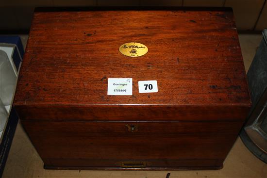 Victorian teak stationery cabinet